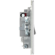 BG Electrical Flatplate Screwless Brushed Steel - Switched and fused with indicator and flex outlet