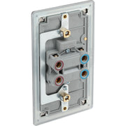 BG Electrical Flatplate Screwless Brushed Steel - 45A, double pole, large plate, with indicator