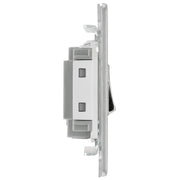 BG Electrical Flatplate Screwless Brushed Steel - 3 pole fan isolator, fused