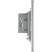 BG Electrical Flatplate Screwless Brushed Steel - Double unswitched, double pole