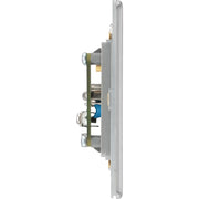 BG Electrical Flatplate Screwless Brushed Steel - Double, isolated, co-axial