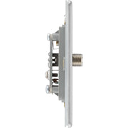 BG Electrical Flatplate Screwless Brushed Steel - Single, satellite