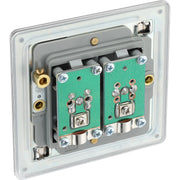 BG Electrical Flatplate Screwless Brushed Steel - Double, satellite and co-axial