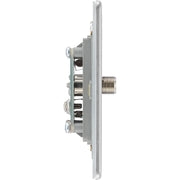 BG Electrical Flatplate Screwless Brushed Steel - Double, satellite and co-axial