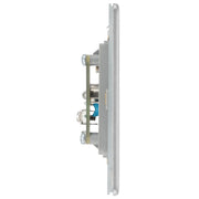 BG Electrical Flatplate Screwless Brushed Steel - Single, isolated, co-axial
