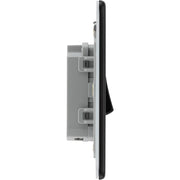 BG Electrical Flatplate Screwless Matt Black - Single 2 way switch