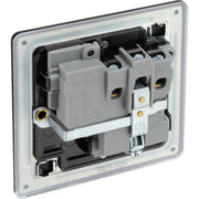 BG Electrical Flatplate Screwless Matt Black - Single switched, double pole