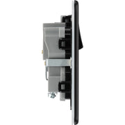 BG Electrical Flatplate Screwless Matt Black - Single switched, double pole