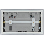 BG Electrical Flatplate Screwless Matt Black - Double switched single pole, with USB A + C (22W)