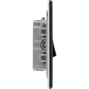BG Electrical Flatplate Screwless Matt Black - Triple pole fan isolator
