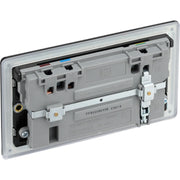 BG Electrical Flatplate Screwless Matt Black - Double switched single pole, with USB A + C (45W)