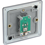 BG Electrical Flatplate Screwless Matt Black - Single, co-axial