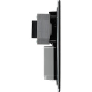 BG Electrical Flatplate Screwless Matt Black - 115/240V dual voltage shaver socket