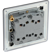 BG Electrical Flatplate Screwless Matt Black - Triple, 2 way switch