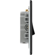 BG Electrical Flatplate Screwless Matt Black - Triple, 2 way switch