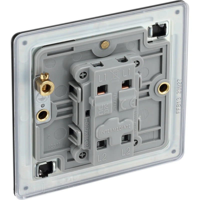 BG Electrical Flatplate Screwless Matt Black - Intermediate switch