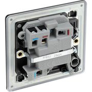 BG Electrical Flatplate Screwless Matt Black - Switched and fused with indicator and flex outlet