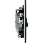 BG Electrical Flatplate Screwless Matt Black - Switched and fused with indicator and flex outlet