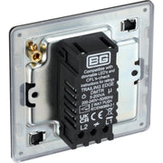 BG Electrical Flatplate Screwless Matt Black - Single, 2 way push 200W