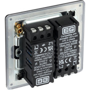 BG Electrical Flatplate Screwless Matt Black - Double, 2 way push 200W