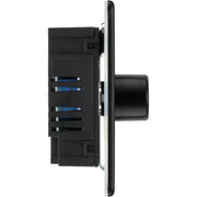 BG Electrical Flatplate Screwless Matt Black - Double, 2 way push 200W
