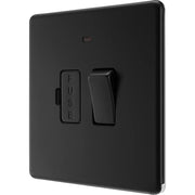 BG Electrical Flatplate Screwless Matt Black - Switched and fused with indicator