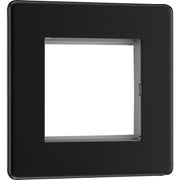 BG Electrical Flatplate Screwless Matt Black - 2 module - square
