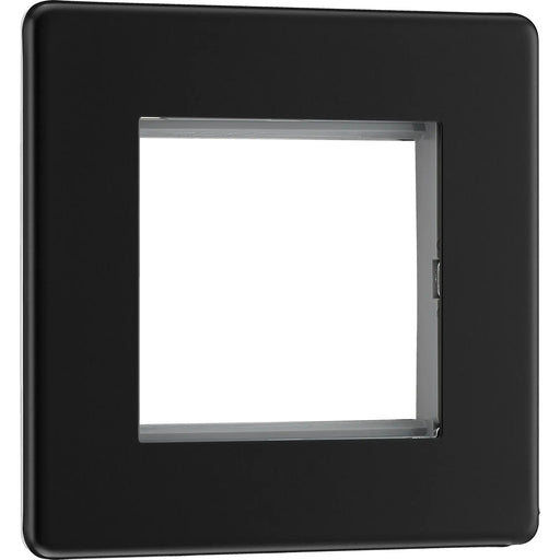 BG Electrical Flatplate Screwless Matt Black - 2 module - square