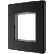 BG Electrical Flatplate Screwless Matt Black - 2 module - square