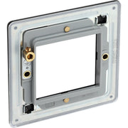 BG Electrical Flatplate Screwless Matt Black - 2 module - square