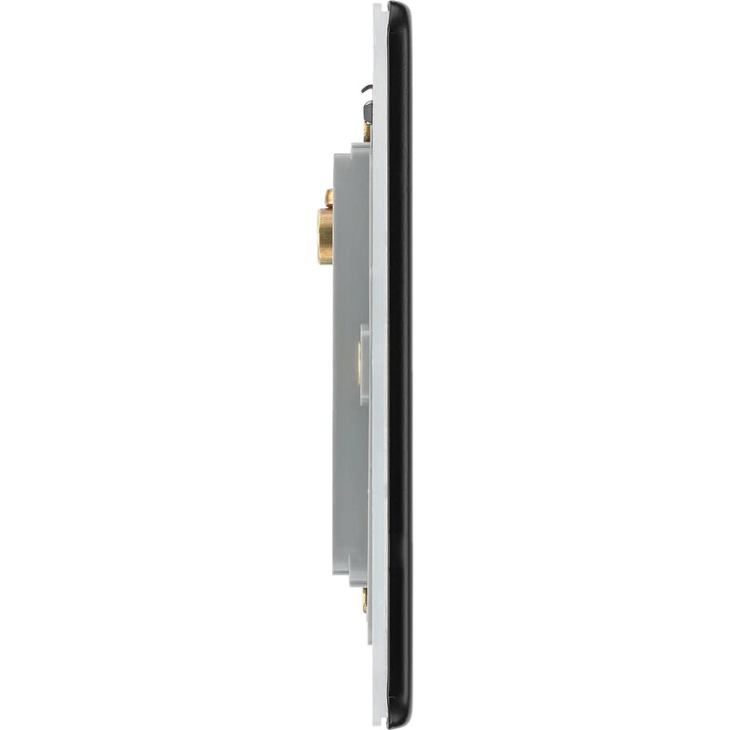 BG Electrical Flatplate Screwless Matt Black - 2 module - square