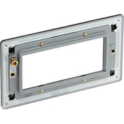 BG Electrical Flatplate Screwless Matt Black - 4 module - rectangular