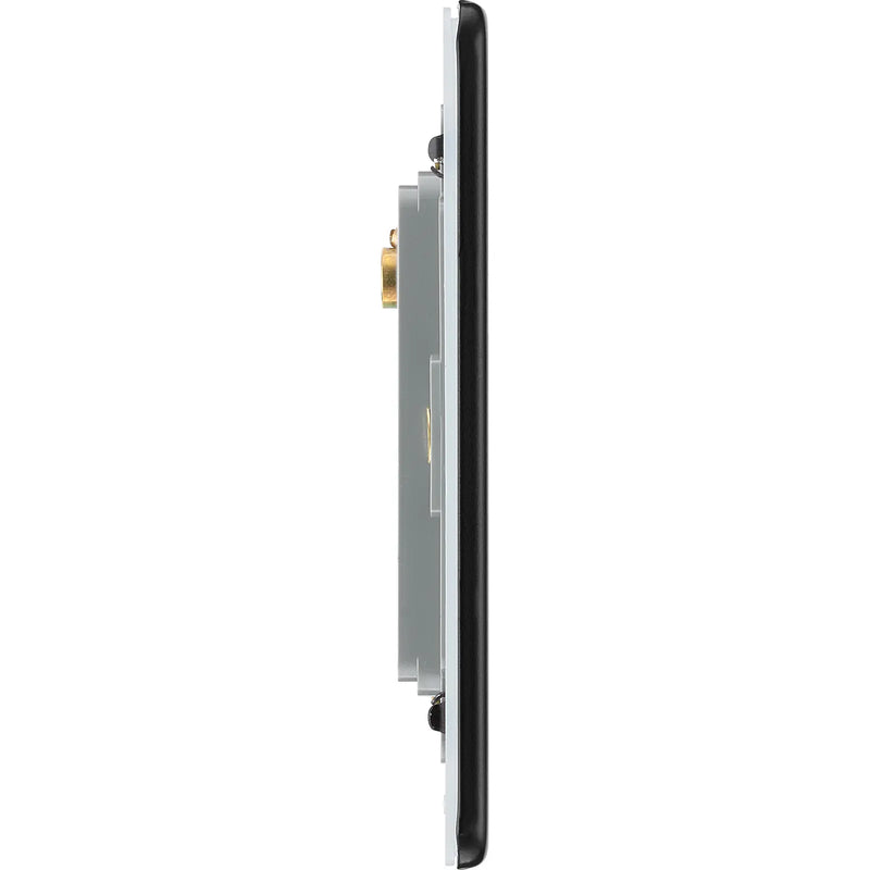 BG Electrical Flatplate Screwless Matt Black - 4 module - rectangular