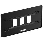 BG Electrical Flatplate Screwless Matt Black - 3 module - rectangular