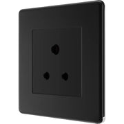 BG Electrical Flatplate Screwless Matt Black - 5A single, unswitched, round pin