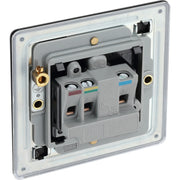 BG Electrical Flatplate Screwless Matt Black - 5A single, unswitched, round pin