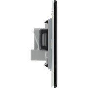 BG Electrical Flatplate Screwless Matt Black - 5A single, unswitched, round pin