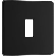 BG Electrical Flatplate Screwless Matt Black - 1 module - square