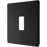 BG Electrical Flatplate Screwless Matt Black - 1 module - square