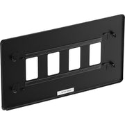 BG Electrical Flatplate Screwless Matt Black - 4 module - rectangular