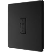 BG Electrical Flatplate Screwless Matt Black - Unswitched and fused