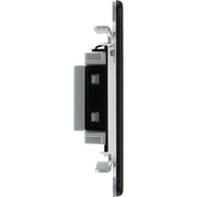 BG Electrical Flatplate Screwless Matt Black - Unswitched and fused