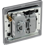 BG Electrical Flatplate Screwless Matt Black - Unswitched and fused with flex outlet