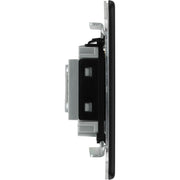 BG Electrical Flatplate Screwless Matt Black - Unswitched and fused with flex outlet