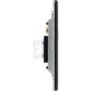 BG Electrical Flatplate Screwless Matt Black - Single, RJ45 data socket