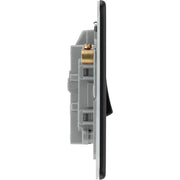 BG Electrical Flatplate Screwless Matt Black - 20A, double pole, with indicator