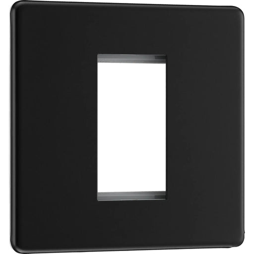 BG Electrical Flatplate Screwless Matt Black - 1 module - square