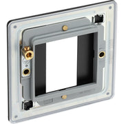 BG Electrical Flatplate Screwless Matt Black - 1 module - square