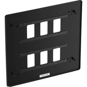 BG Electrical Flatplate Screwless Matt Black - 6 module - square