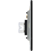 BG Electrical Flatplate Screwless Matt Black - Double, RJ45 telephone socket
